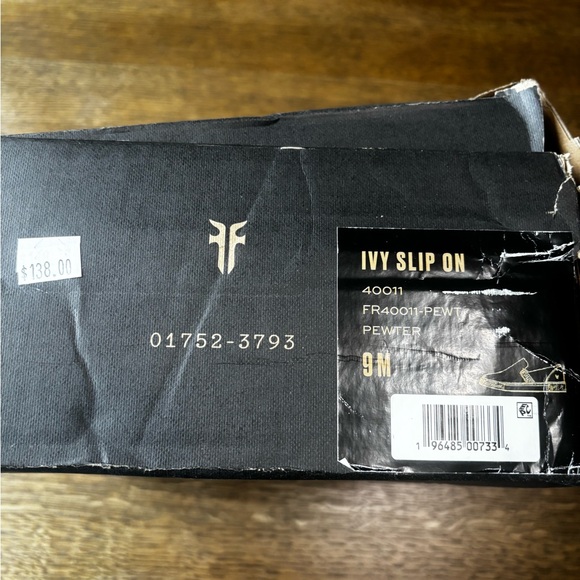 Frye Ivy Slip On Sneakers Pewter Metallic Women’s 9 Box - Picture 7 of 9